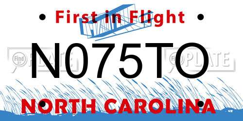 N075TO North Carolina License Plate
