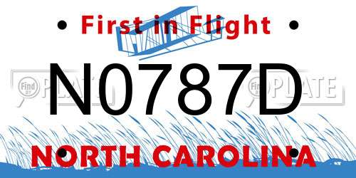 N0787D North Carolina License Plate