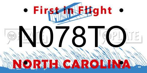 N078TO North Carolina License Plate
