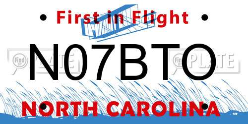 N07BTO North Carolina License Plate