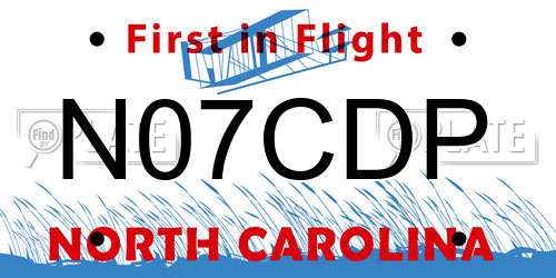 N07CDP North Carolina License Plate