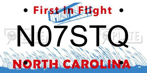 N07STQ North Carolina License Plate