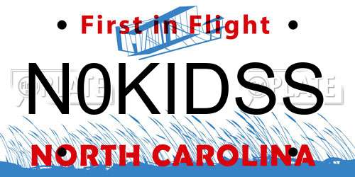 N0KIDSS North Carolina License Plate