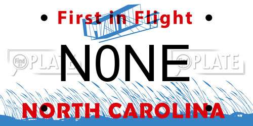 N0NE North Carolina License Plate