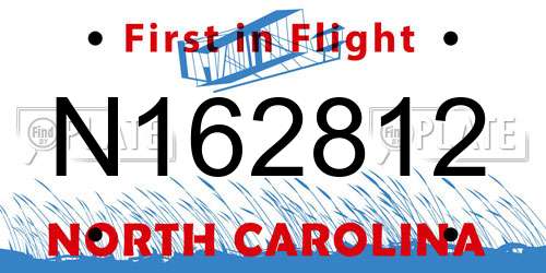 N162812 North Carolina License Plate