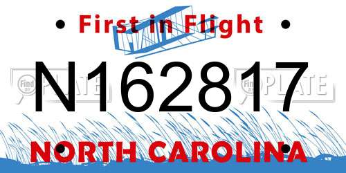 N162817 North Carolina License Plate