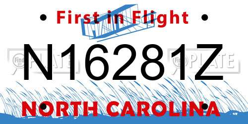 N16281Z North Carolina License Plate