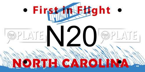 N20 North Carolina License Plate