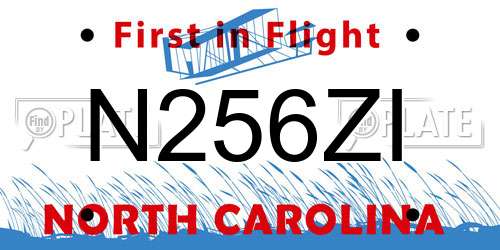 N256ZI North Carolina License Plate
