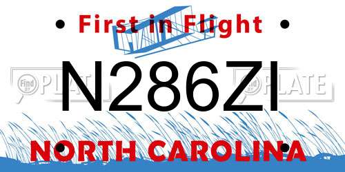 N286ZI North Carolina License Plate
