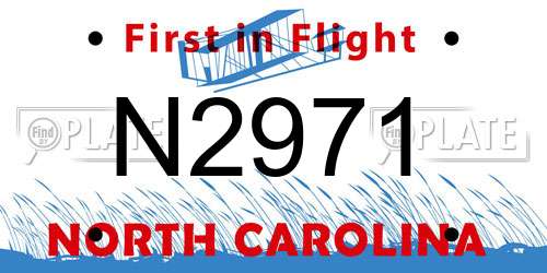 N2971 North Carolina License Plate