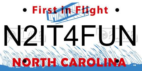 N2IT4FUN North Carolina License Plate