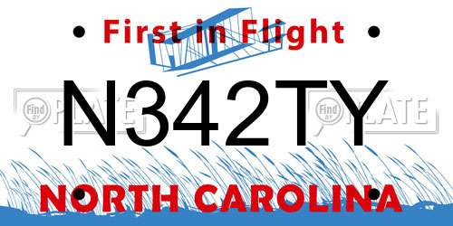 N342TY North Carolina License Plate