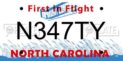 N347TY North Carolina License Plate