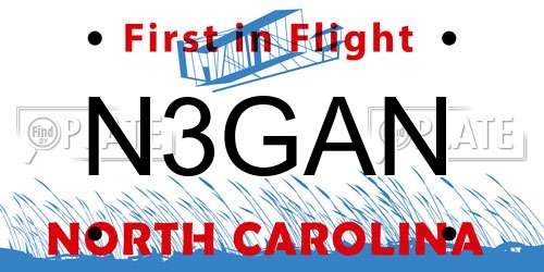 N3GAN North Carolina License Plate