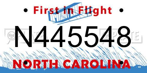 N445548 North Carolina License Plate