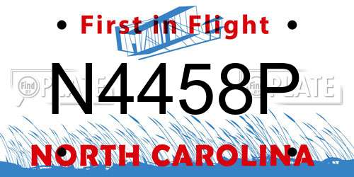 N4458P North Carolina License Plate