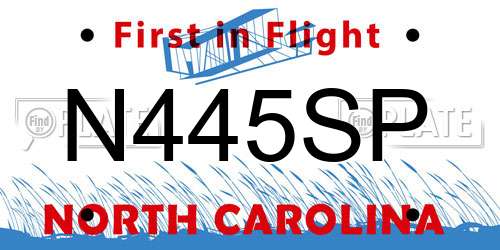 N445SP North Carolina License Plate