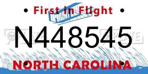 N448545 North Carolina License Plate