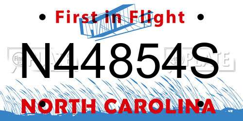 N44854S North Carolina License Plate