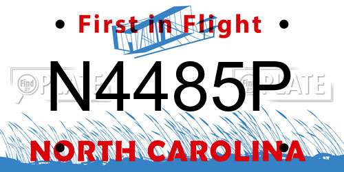 N4485P North Carolina License Plate