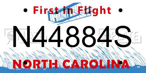 N44884S North Carolina License Plate