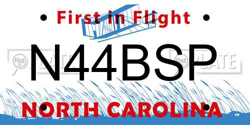 N44BSP North Carolina License Plate