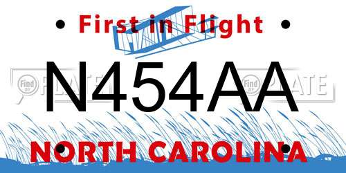 N454AA North Carolina License Plate