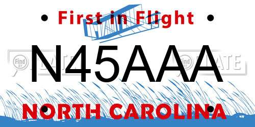 N45AAA North Carolina License Plate