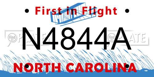 N4844A North Carolina License Plate