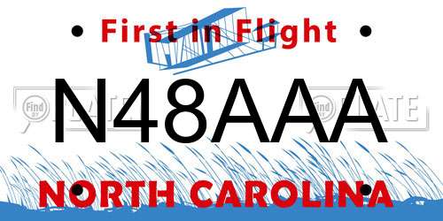 N48AAA North Carolina License Plate