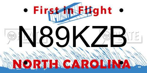 N89KZB North Carolina License Plate