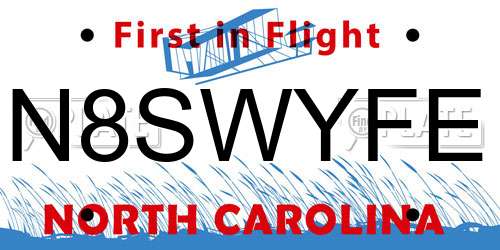 N8SWYFE North Carolina License Plate