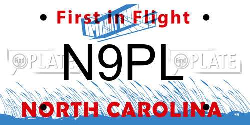 N9PL North Carolina License Plate