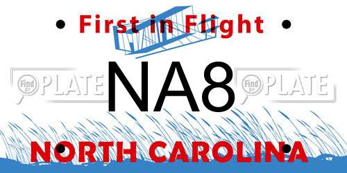 NA8 North Carolina License Plate