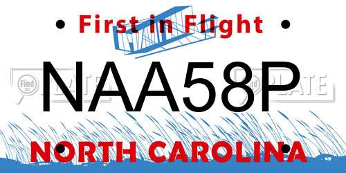 NAA58P North Carolina License Plate