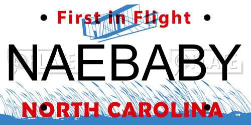 NAEBABY North Carolina License Plate