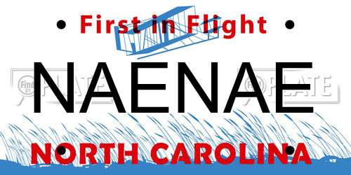 NAENAE North Carolina License Plate