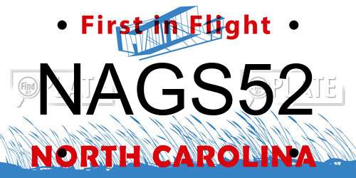 NAGS52 North Carolina License Plate