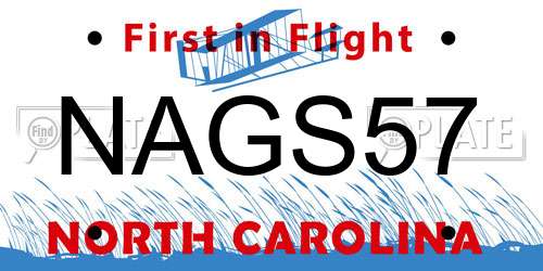 NAGS57 North Carolina License Plate