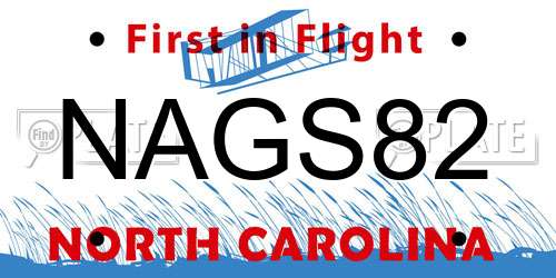 NAGS82 North Carolina License Plate