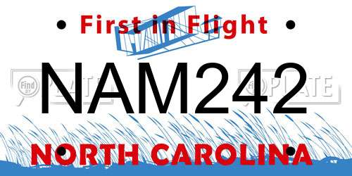 NAM242 North Carolina License Plate