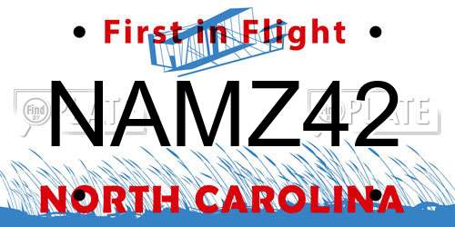 NAMZ42 North Carolina License Plate