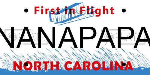 NANAPAPA North Carolina License Plate