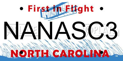 NANASC3 North Carolina License Plate