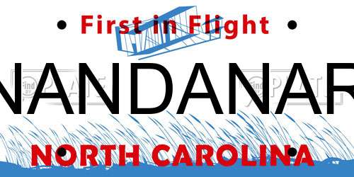 NANDANAR North Carolina License Plate