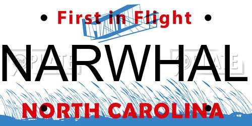 NARWHAL North Carolina License Plate