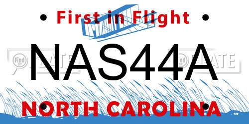 NAS44A North Carolina License Plate