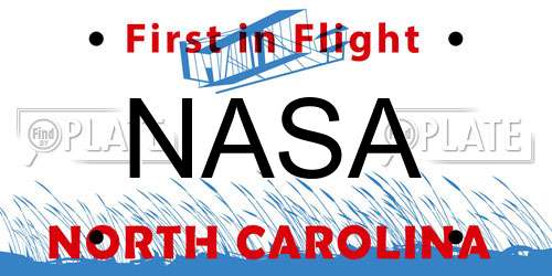 NASA North Carolina License Plate