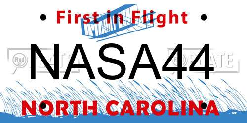 NASA44 North Carolina License Plate